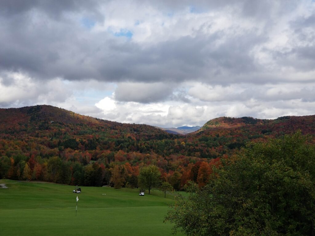 A view of the mountains from Sugarbush Golf Course.